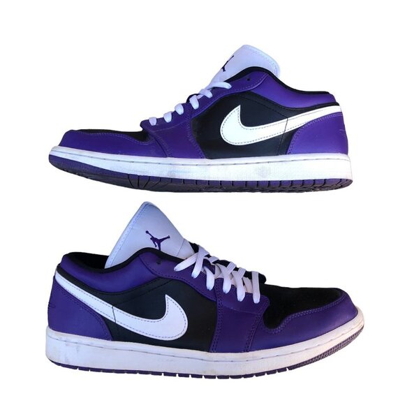 NIKE Air Jordan 1 Low Court Purple Black Size 10 - Picture 2 of 11